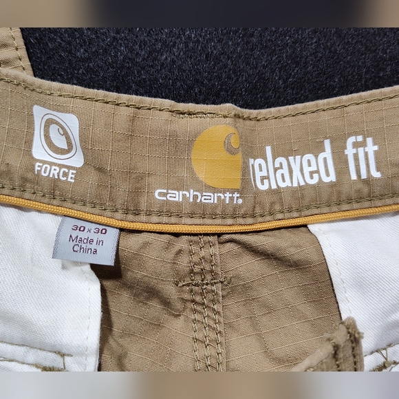 Carhartt Men's Relaxed Fit Straight Force Tan Cargo Pants, 30x30 - Picture 11 of 13
